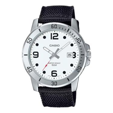 Imagem de Casio Relógio esportivo masculino MTP-VD01C-7BV Enticer preto com mostrador branco analógico 50 m