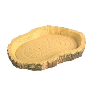 Imagem de Borda de alimentação de lagartixa – Tigela de comida de tartaruga de simulação | Alimentador de camaleão portátil, prato de água engraçado para casa, aquário