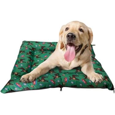 Imagem de Cama Caminha Pet Cães e Gato Tamanho Médio 50x60cm Macio Com Zíper (Verde)