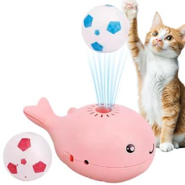 Imagem de Brinquedo de baleia flutuante para gatos, bola flutuante engraçada, brinquedo interativo para gatos, bola móvel elétrica, brinquedo de gato para ambientes internos
