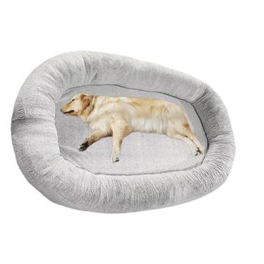 Imagem de LULUMAIC Cama de cachorro humano para adultos, cama longa para cães de tamanho humano, capa removível, cama de cachorro gigante para famílias (cinza claro 6GG)
