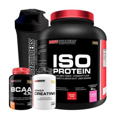 Imagem de Kit Iso Protein 2Kg+ Power Creatina 100G+ Bcaa 4,5 - Bodybuilders