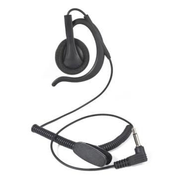 Imagem de TWAYRDIO Fone de ouvido de rádio de 3,5 mm apenas para ouvir com gancho de orelha grande, fone de ouvido tático para aplicação da lei para microfone Kenwood Motorola Walkie Talkie Speaker