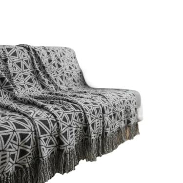 Imagem de Manta Para Sofá Grande 4,00 X 1,40 Metros Decorativa E Capa(Preto Ladrilho,1,60m x 1,40m)