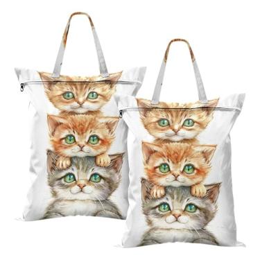 Imagem de SEHANY 2 peças de sacos grandes de lavanderia com alça, à prova d'água, bolsa de roupa para viagem e natação