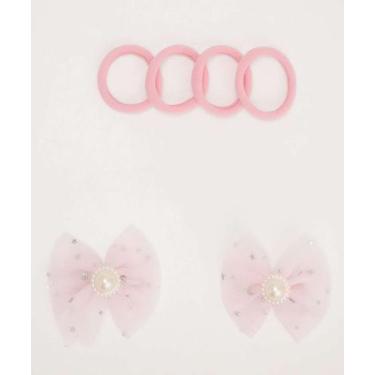 Imagem de Kit 6 Peças Presilhas E Elástico De Cabelo Infantil Ma-91809 - MARISA,