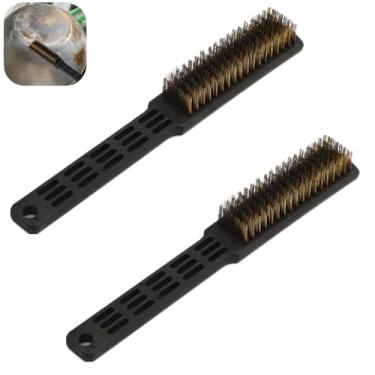 Imagem de Escova de limpeza de aço inoxidável para churrasqueira, 2 peças, preta