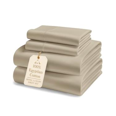 Imagem de LANE LINEN Lençóis de cama 100% algodão egípcio California King Size - 1000 fios, tecido de cetim macio e confortável, sem fiapos, resistente ao desbotamento, Cal King, lavar à máquina, bolso profundo