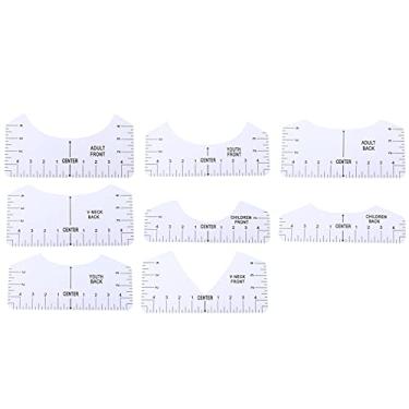 Imagem de Phefop Ferramenta de Alinhamento de Camisetas 9 Unidades de Conjunto de Fita Métrica de Camisa de PVC para Colocação de Design de Camiseta DIY, Inclui Régua de Decote Em V e Vários Tamanhos para Adultos, Jovens, Crianças, Artesanato de Vestuário Infantil