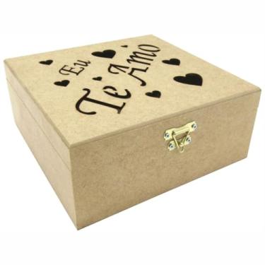 Imagem de Caixa Presente Frase "Eu Te Amo" em MDF – Organizadora Romântica para Lembranças e Decoração Criativa