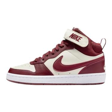 Imagem de Nike Tênis infantil unissex Court Borough Mid 2 (criança pequena), Pérola macia/vermelho escuro, 20