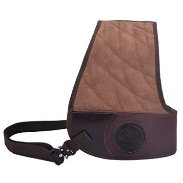 Imagem de Tas Trost Colete de proteção de couro para rifle de espingarda, almofada de recuo de tiro, colete de ombro com alças ajustáveis (mão esquerda de café)
