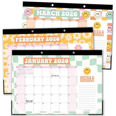 Imagem de Hadley Designs Calendário de mesa grande 2026-2027 - Calendários mensais de mesa para professores 2026-2027, calendário de mesa 2026, calendários de mesa de 18 meses de 2026, lindos e retrô para