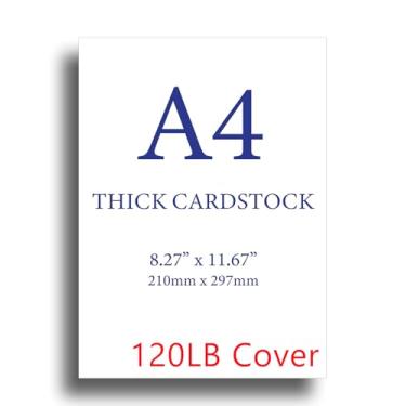 Imagem de Cartolina branca grossa A4 - capa de 54 kg (325 gsm) - Papel pesado premium para impressão, artesanato e convites - 21 x 29,7 cm - 50 folhas