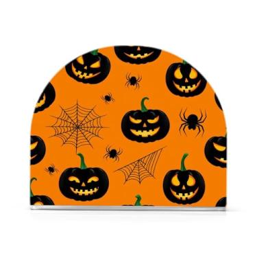Imagem de Wassud Porta-guardanapos de acrílico Black Evil Pumpkins, moderno dispensador de guardanapos de papel em forma de U para mesa, cozinha, sala de jantar, bancada 1 peça (comporta 50-60 guardanapos)