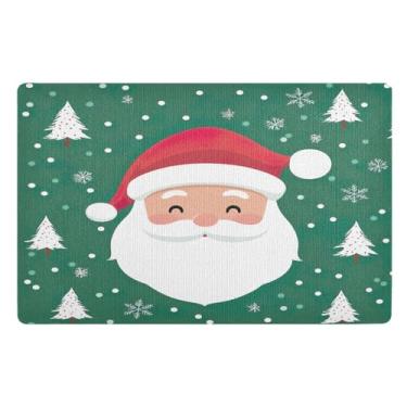 Imagem de STAYTOP Tapete de porta de Papai Noel para entrada externa 81 x 50 cm, tapete de boas-vindas ao ar livre/interno, tapetes de banho fofos, capacho frontal antiderrapante para entrada, pátio, áreas de