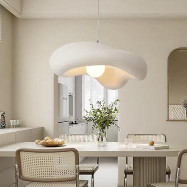 Imagem de Lustre moderno de 60 cm em estilo japonês Wabi-Sabi, luminária pendente criativa com altura ajustável e base G9 para cozinha, sala de jantar, sala de estar e bar (lâmpada não incluída).