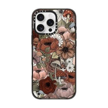 Imagem de CASETiFY Capa Impact para iPhone 16 Pro Max [proteção contra quedas de grau militar de 2,5 m 4X/compatível com Magsafe] - Florais florais da KT's Canvases - Preto transparente