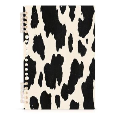 Imagem de Burbuja Caderno de couro de vaca, papel pautado universitário A5 com 60 folhas, caderno de anotações para diário, escritório, 1 pacote