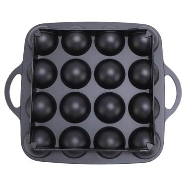 Imagem de Asixxsix Panela Takoyaki de 16 Furos, Grelha Antiaderente de Liga de Alumínio para Bolas de Polvo, Almôndegas, Panquecas, Com 2 Picaretas de Madeira, Escova de Silicone para Cozinha