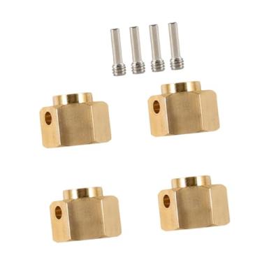 Imagem de Dynwave Conjunto de 4 Adaptadores Hexagonais de Latão Mais Pesados ​​para Rodas, Peças de Reposição, Conector de Latão com Contrapeso Estendido para, 8mm
