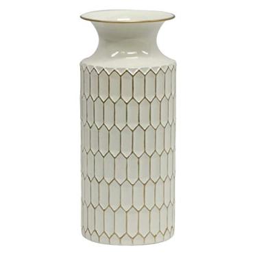 Imagem de VASO DECORATIVO DE METAL BRANCO