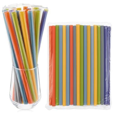 Imagem de Tessco for you 600 Pçs Canudos de Smoothie Jumbo de 9,84 polegadas a granel 10 mm Grande Plástico Descartável Bolha Chá Canudos de Boca Larga Embalados Individualmente para Beber Milkshakes Caseiros