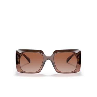 Imagem de Versace VE 4405 533213 Óculos de Sol Retangular de Plástico Marrom Lente Gradiente Marrom