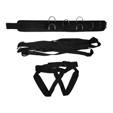 Imagem de Generic Cinto de treinamento com peso para puxar trenó de ginástica, com alças de ombro ajustáveis, ideal para atletismo e treinamento comercial.