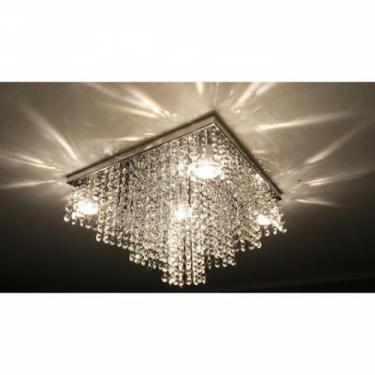 Imagem de Lustre vai montado,base 38x38 cm cristal legítimo k9 - Jana Lustres