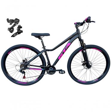 Imagem de Bicicleta Aro 29 Gta Start Câmbios Shimano 21v Freio A Disco Mountain Bike Alumínio preto-rosa Tam: 15