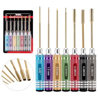 Imagem de INJORA Conjunto de 7 peças de chave de fenda sextavada colorida e chave de fenda Phillips, kit de ferramentas de carro RC para mini rastreador de 1/18 1/24 RC SCX24 TRX4M FCX24