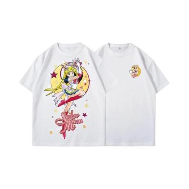 Imagem de Camiseta Unissex Com Estampa De Sailor Moon Moda De Verão Manga Curta 