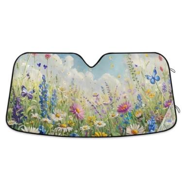 Imagem de Guarda-sol para carro Wildflowers Para-brisa Dobrável Pala de Sol Reflexiva Mantém o Veículo Fresco