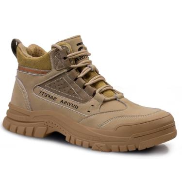 Imagem de GUSAYEX Botas Com Biqueira De Aço Para Homens, Calçados Indestrutíveis, Respiráveis, Leves, Segurança, Industriais, Bota Confortável
