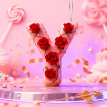 Imagem de Decorações de Dia dos Namorados de cristal A-Z, enfeites de Natal feitos à mão com letras rosas, decoração de carro e casa - decoração de acrílico escolar, ideias de troca de presentes para amigos