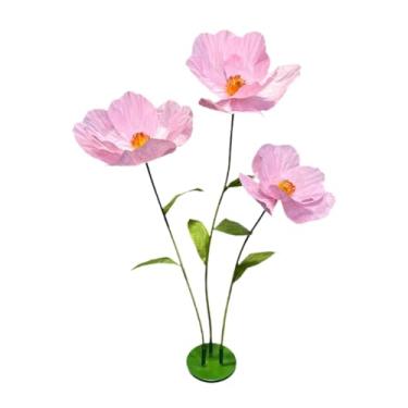 Imagem de Nishiyuenyi Arranjo Floral Decorativo para Casamento, com 1,40 M de Altura E Base de Apoio. Flor Artificial Enorme para Decoração de Palco E Festas de Ani, Rosa, Tamanho real