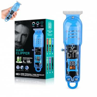 Imagem de UltraFade™ Máquina de Cortar Cabelo Sem Fio Transparente Profissional| Recarregável USB + Display LCD, 4 Pentes, Lâmina em Aço Inoxidável