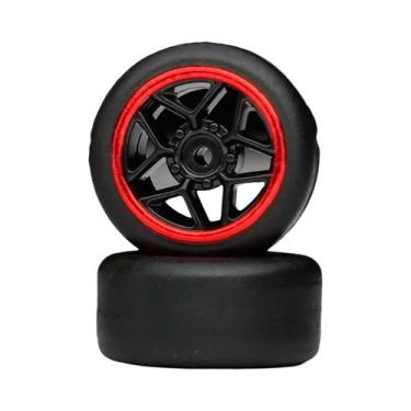 Imagem de Rodas Pretas E Vermelhas Em Escala 1:64 Modelo De Carro Diecast Com Pn