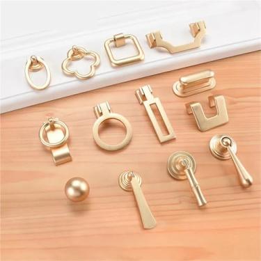 Imagem de Puxador de armário dourado sólido liga de zinco armário de cozinha orifício único para mesa de cabeceira puxadores de gaveta puxadores de móveis ferragens 1 peça (5015G-32 mm)