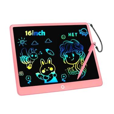 Imagem de Tabuleta de escrita LCD, quadro de desenho colorido de 40,6 cm, essenciais de viagem para crianças, brinquedos infantis para meninas de 3, 4, 5, 6, 7, 8 anos, meninos - presentes de Natal e