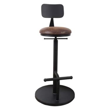 Imagem de Banqueta de bar para cozinha, banco de jantar, cadeira de bar, cadeira giratória estilo industrial com apoio para os pés e cadeiras de ajuste de assento de base