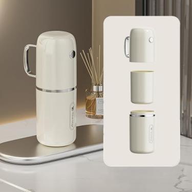 Imagem de Estojo para escova de dentes de viagem, suporte de escova de dentes 3 em 1 e recipiente portátil para acampamento, viagem de negócios, banheiro, branco