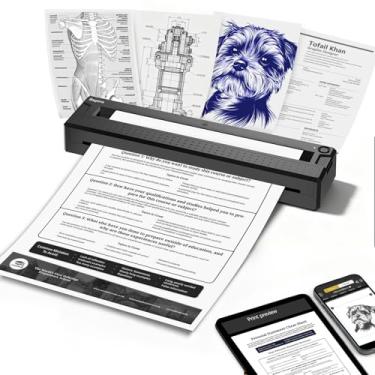 Imagem de Bagana Impressoras portáteis sem fio para viagens, impressora térmica Bluetooth suporta carta dos EUA de 21,6 cm x 28 cm, tamanho A4, impressora móvel sem tinta, funciona com iPhone, laptop Android
