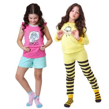 Imagem de Kit 2 Conjuntos Pijama Infantil para Meninos ou Meninas 1 Inverno Meia