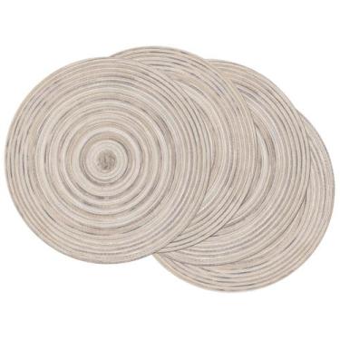 Imagem de Tapetes americanos SHACOS, redondos, trançados, 38 cm, conjunto de 4 c