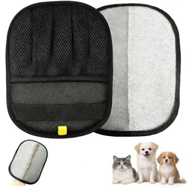 Imagem de 1 peça de luvas de remoção de pelos de animais de estimação com aderência ergonômica, ferramenta reutilizável de remoção de pelos de animais de estimação para gatos e cães, rolo de fiapos para móveis