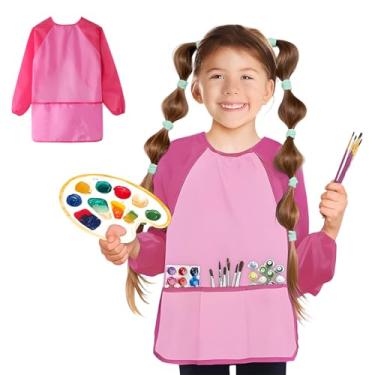 Imagem de Blusa de arte infantil de manga comprida com bolsos, impermeável