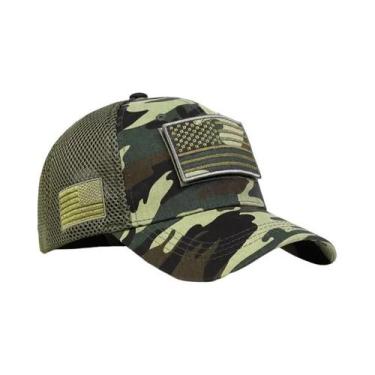 Imagem de Boné De Beisebol De Malha Bordado Com Bandeira Dos EUA Estilo Hip Hop 