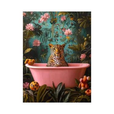 Imagem de Arte Em Tela De Pintura Abstrata De Animais Coloridos: Tigre, Chita, G